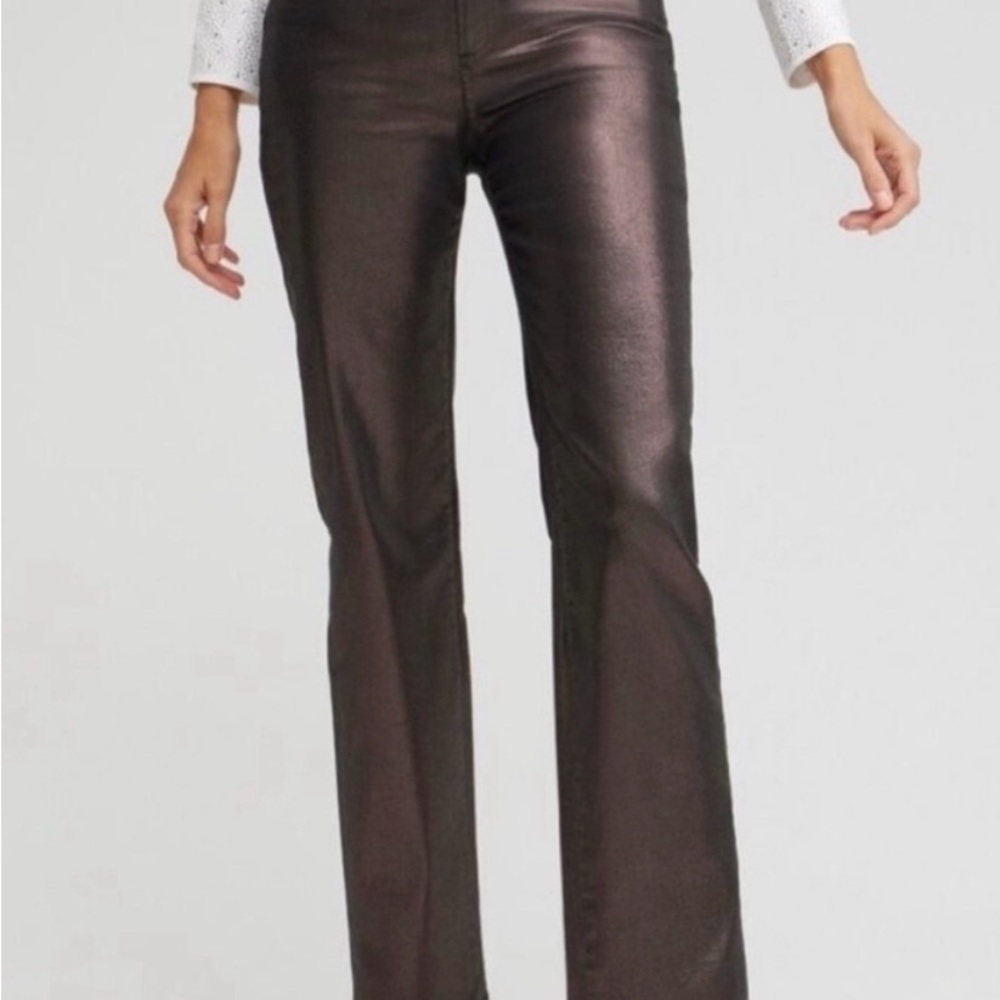 Chico's Metallic Brown Women Jeans 3P bronze (16P) new no tags